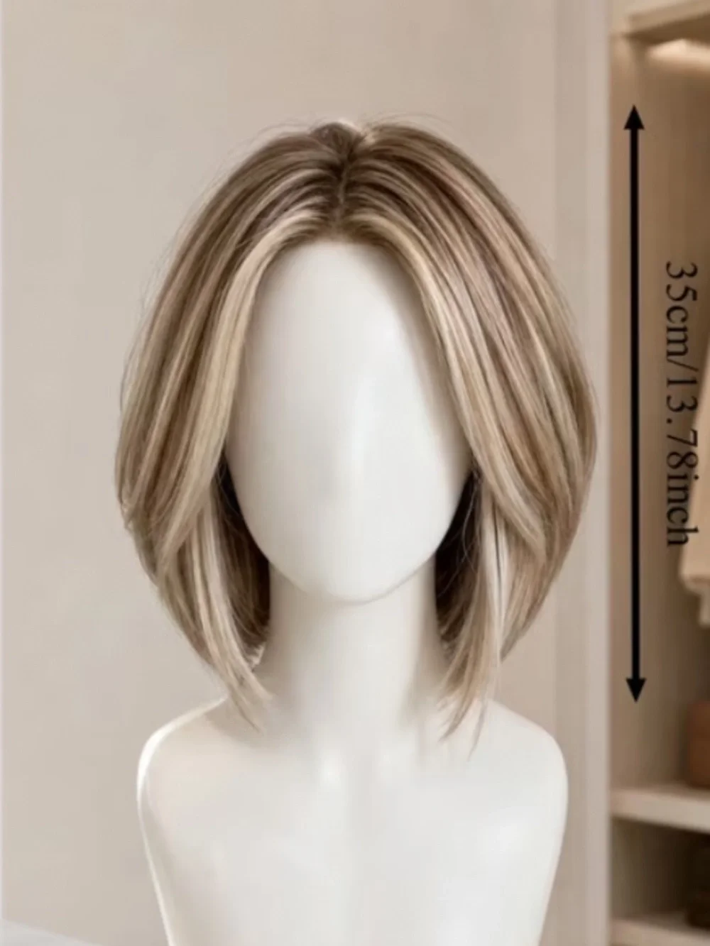 14 Inch Natural Soft Heat Resistant Synthetic Bob Wig Suitable for Travel, Co
